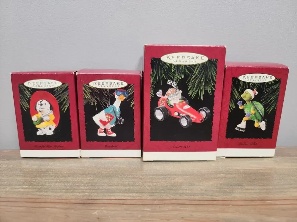 Keepsake Ornaments Hallmark 1995/96 Vintage Lot Of 4 Animals
